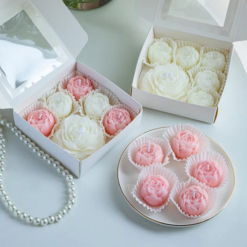 Peony Flower Aromatherapy full pink set Candle Gift Box Set Valentine's Day Birthday Special Candles