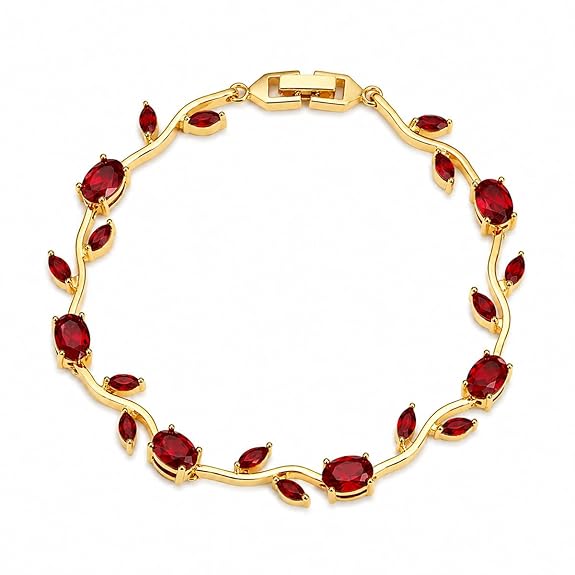 Tulip Bracelet for Women, Floral Crystal, Anti Tarnish Jewellery Latest Stylish Bracelet Gifts for Girls