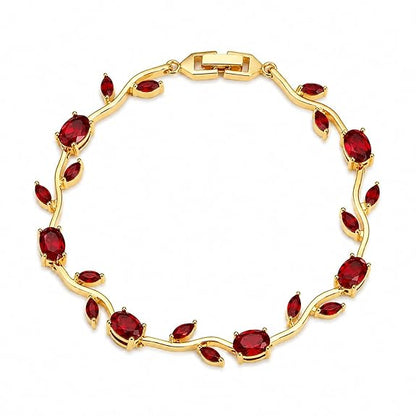 Tulip Bracelet for Women, Floral Crystal, Anti Tarnish Jewellery Latest Stylish Bracelet Gifts for Girls