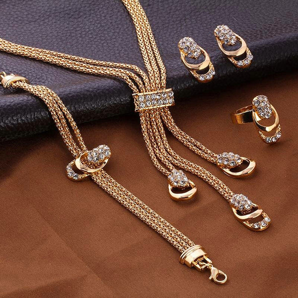 Fascinating Crystal Note Marvelous Necklace Earrings Bracelet Ring for Women and Girls