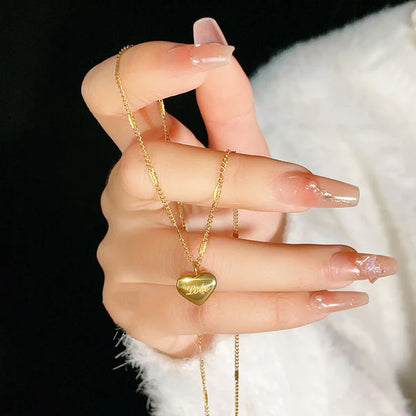 Gold Plated Stainless Steel Anti Tarnish Heart Themed Pendant For Women
