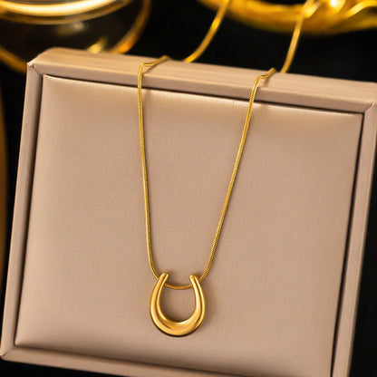 Gold-Plated Stainless Steel Anti Tarnish Geometric Shaped Pendant For Women