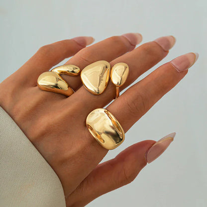 AntiTarnish Gold Plated Stackable Rings Pack of 3 For Women