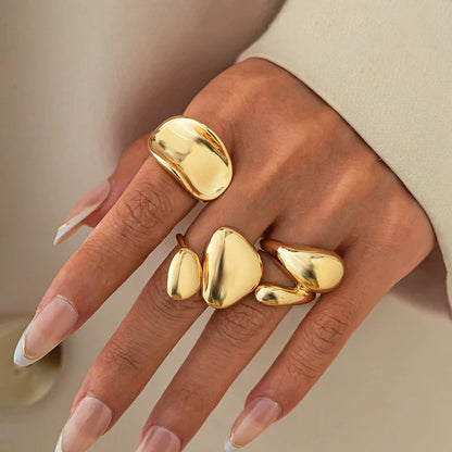 AntiTarnish Gold Plated Stackable Rings Pack of 3 For Women