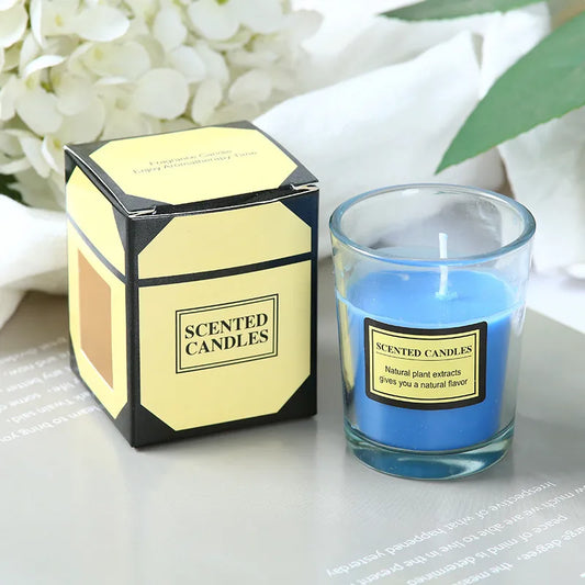 Simple Style Letter Plant Wax Dark Blue-Freesia Scented Candle